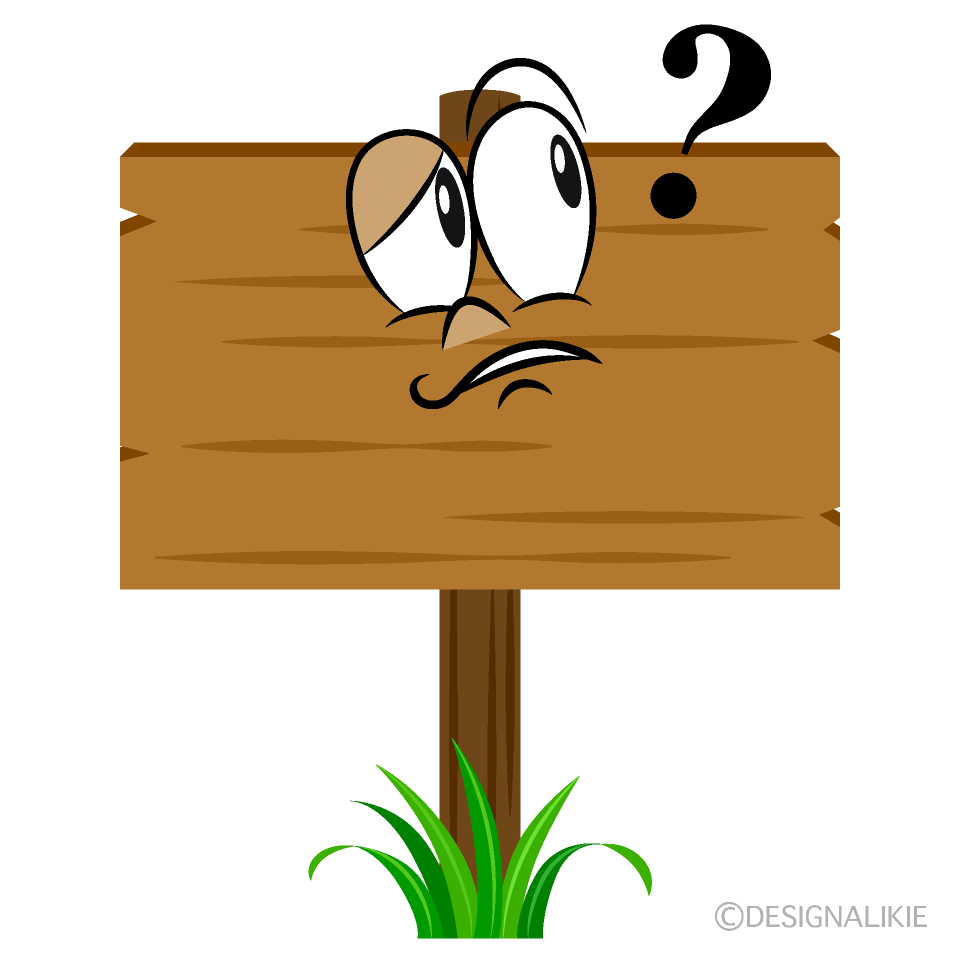 Thinking Signboard Cartoon Character Image