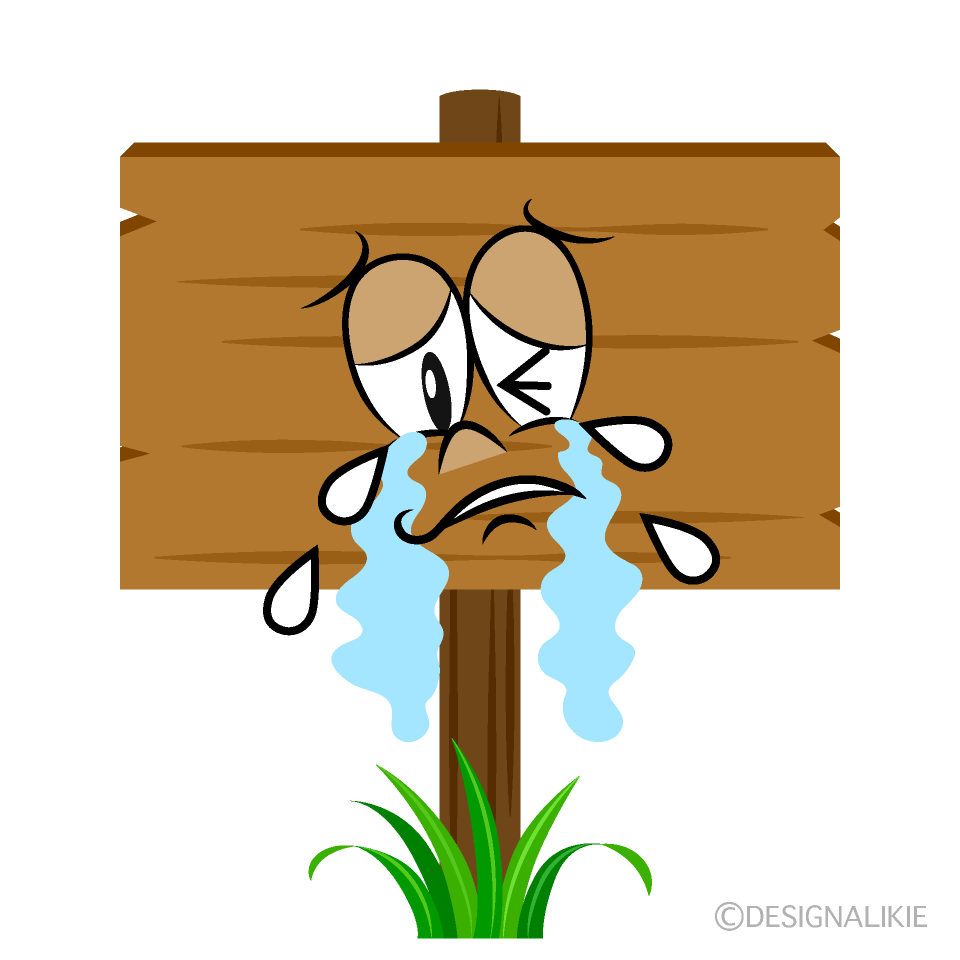 Crying Signboard Cartoon Character Image