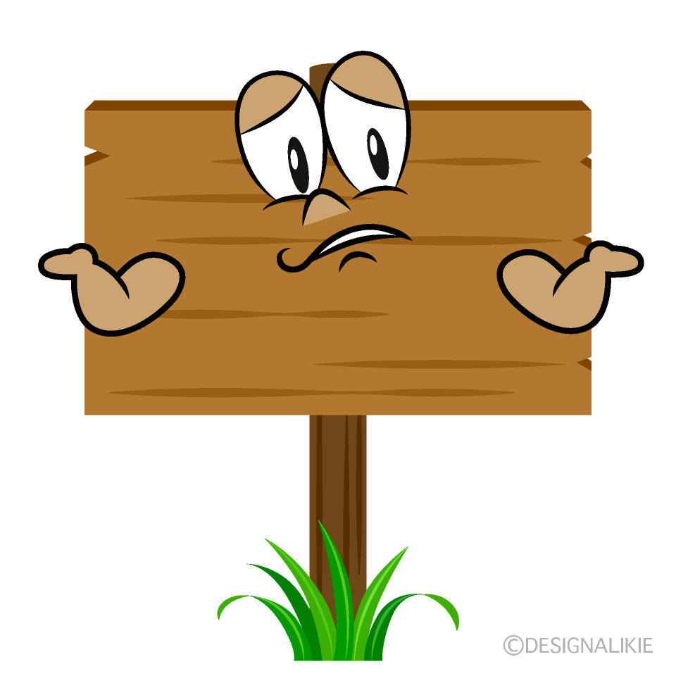 Troubled Signboard Cartoon Character Image