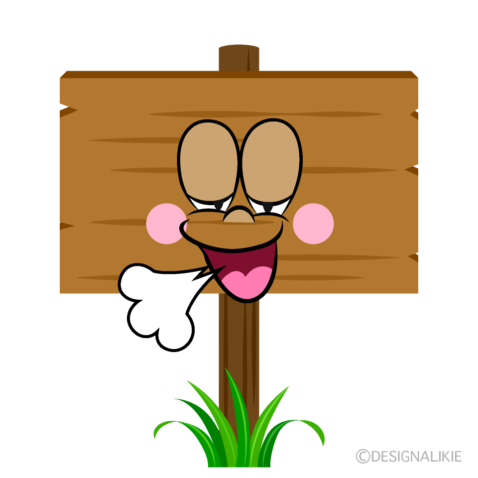 Relaxing Signboard Cartoon Character Image