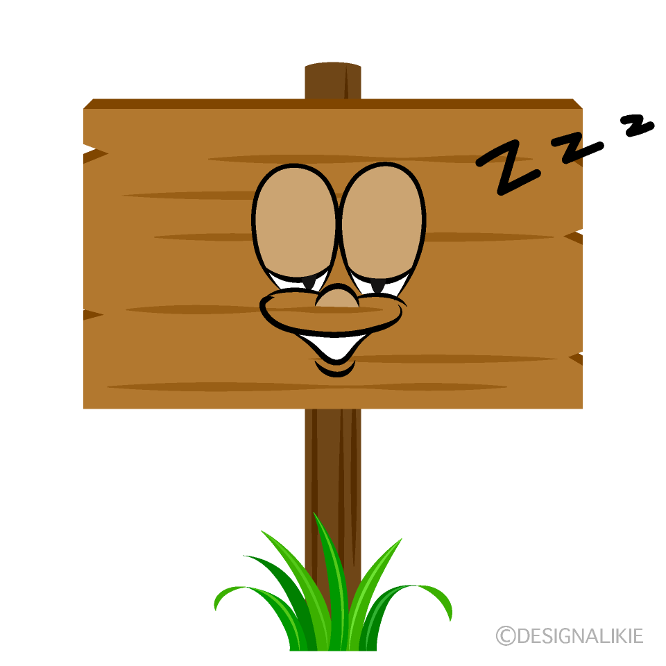 Sleeping Signboard Cartoon Character Image