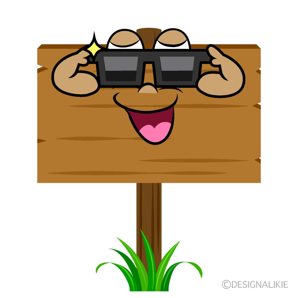 Cool Signboard Cartoon Character Image