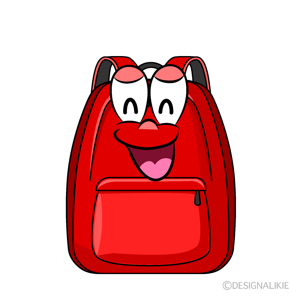 Smiling Backpack Cartoon Character Image