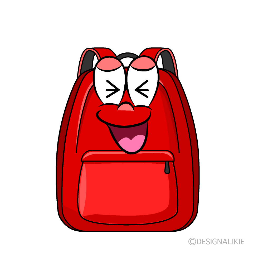 Laughing Backpack Cartoon Character Image