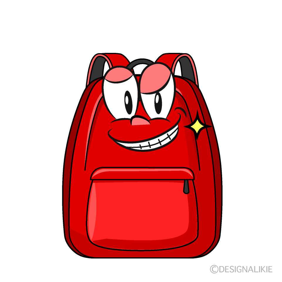 Grinning Backpack Cartoon Character Image