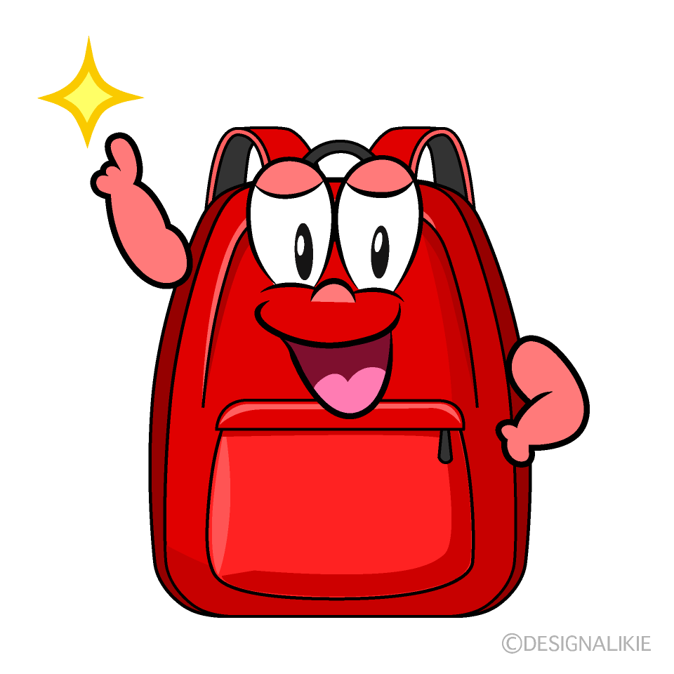 Posing Backpack Cartoon Character Image