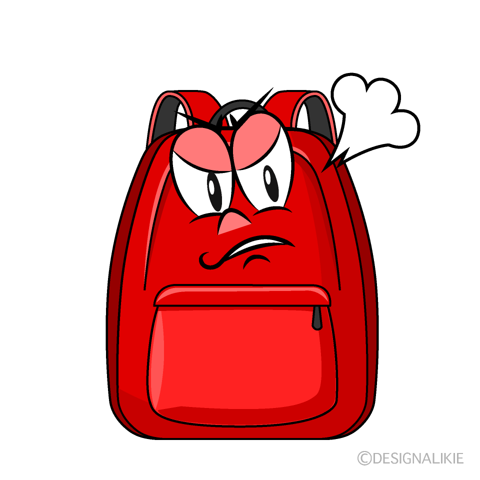 Angry Backpack Cartoon Character Image