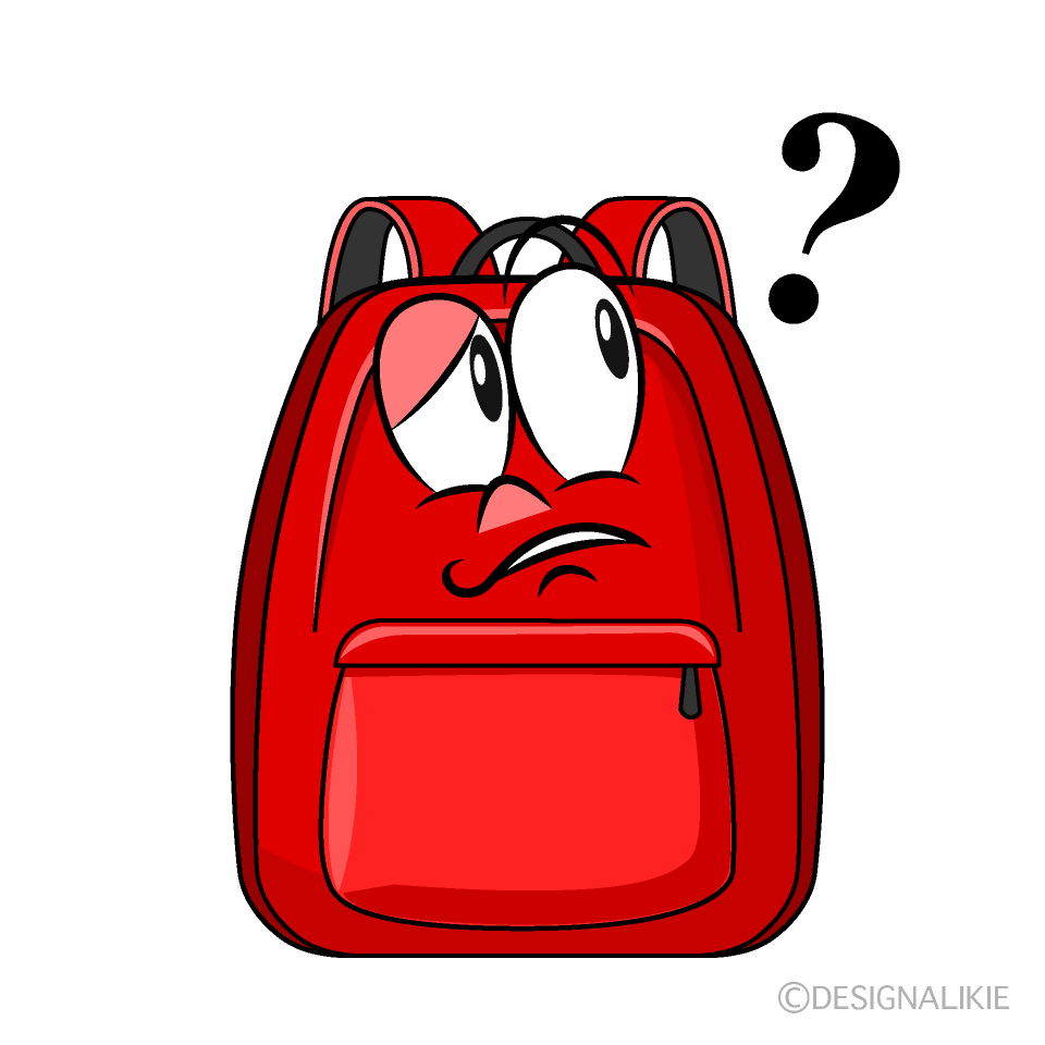 Thinking Backpack Cartoon Character Image