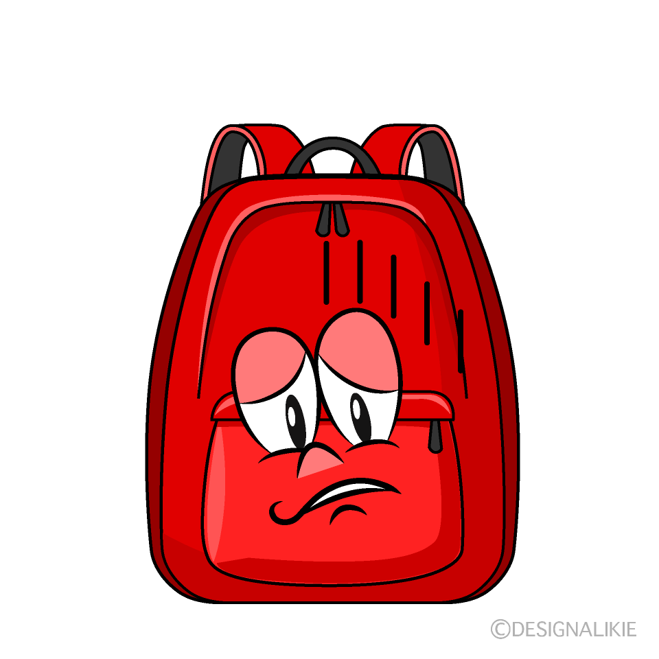 Depressed Backpack Cartoon Character Image