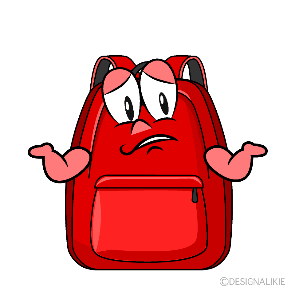 Troubled Backpack Cartoon Character Image