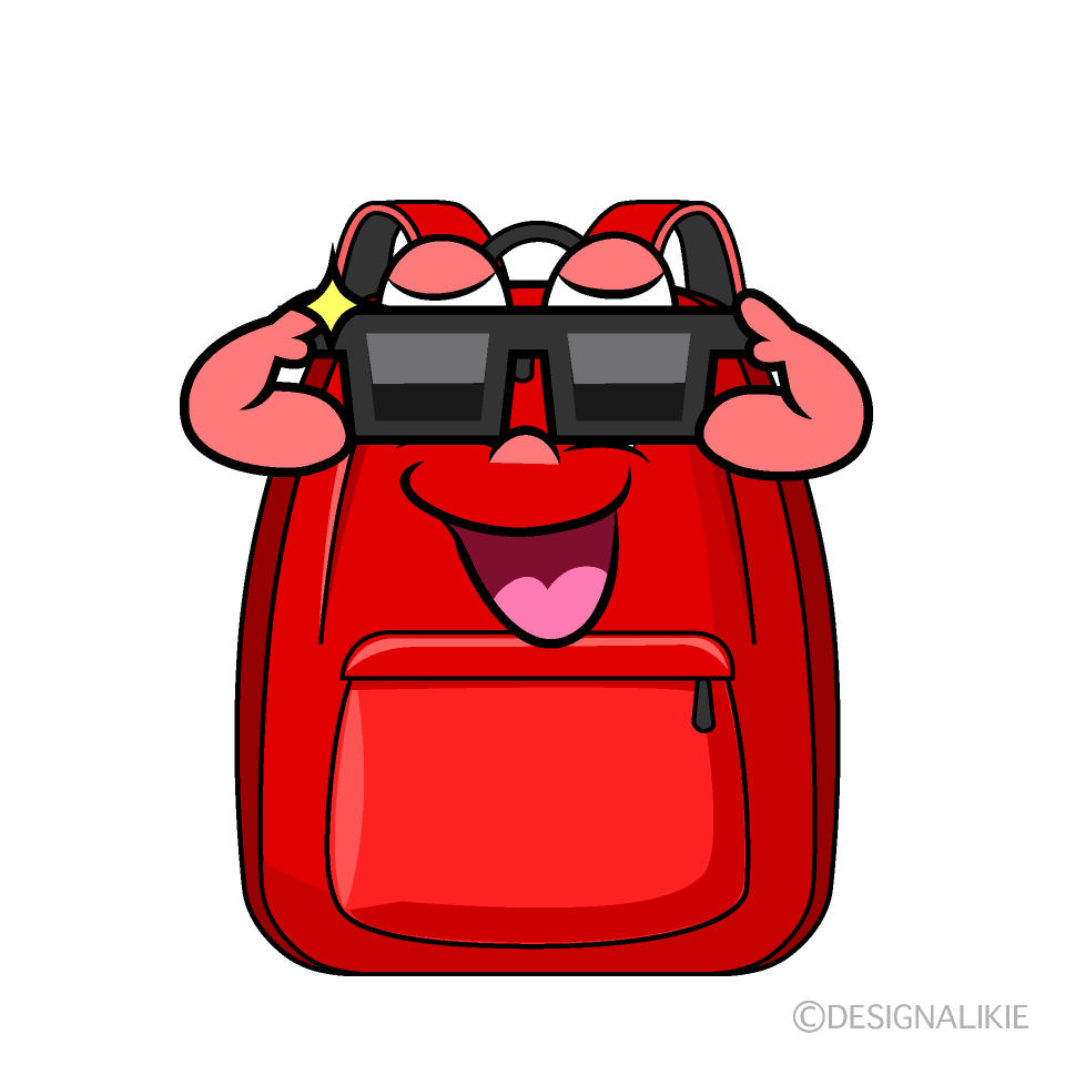 Cool Backpack Cartoon Character Image