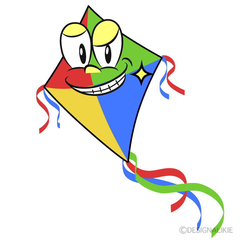 Grinning Kite Cartoon Character Image