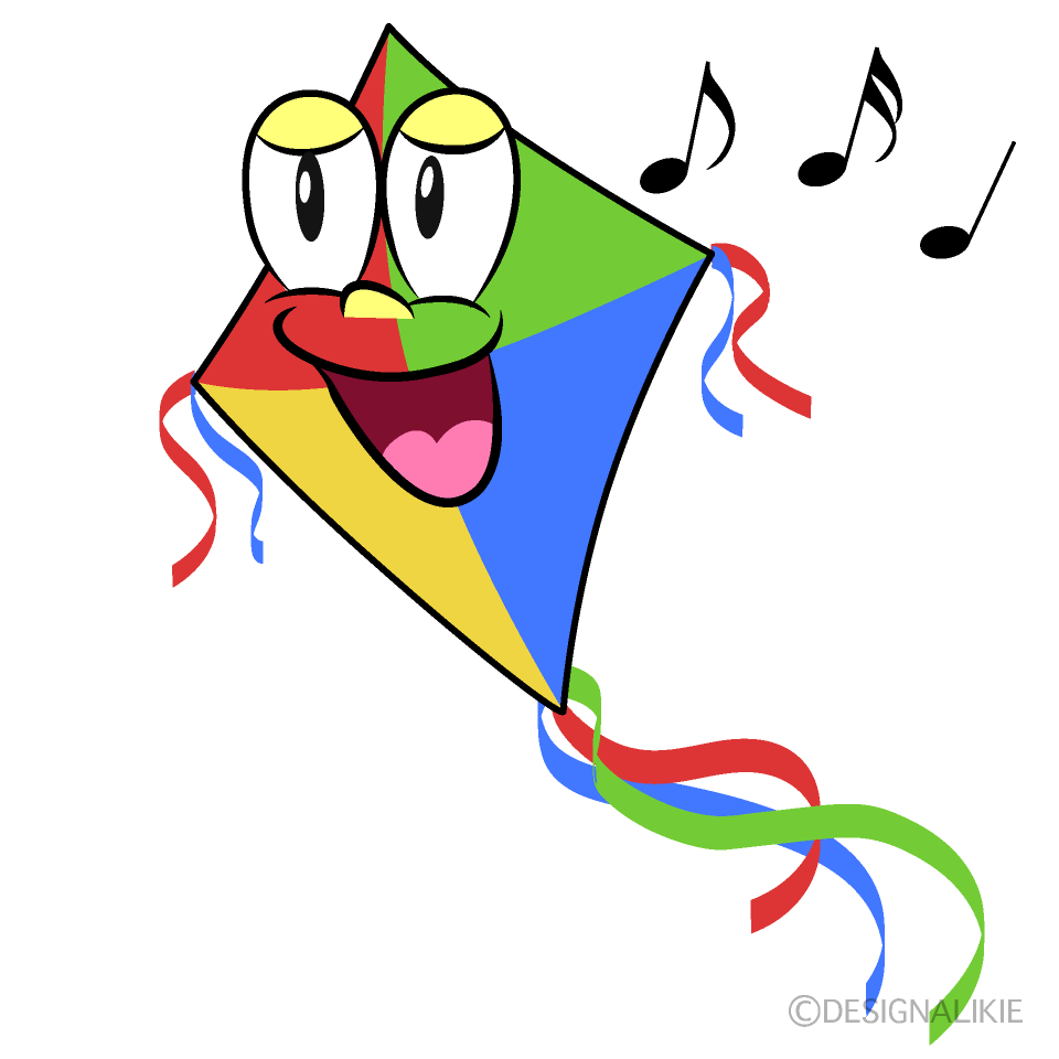 Singing Kite Cartoon Character Image