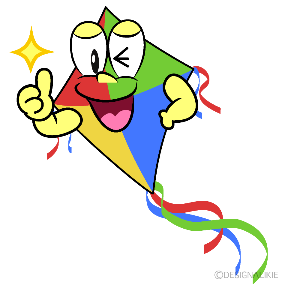 Thumbs up Kite Cartoon Character Image