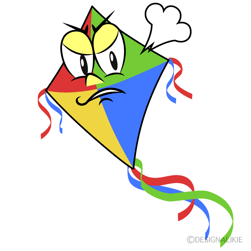 Angry Kite Cartoon Character Image