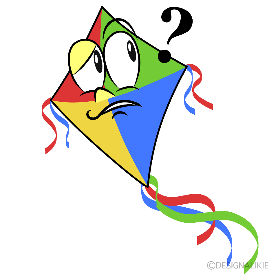 Thinking Kite Cartoon Character Image