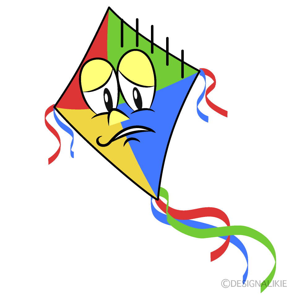 Depressed Kite Cartoon Character Image