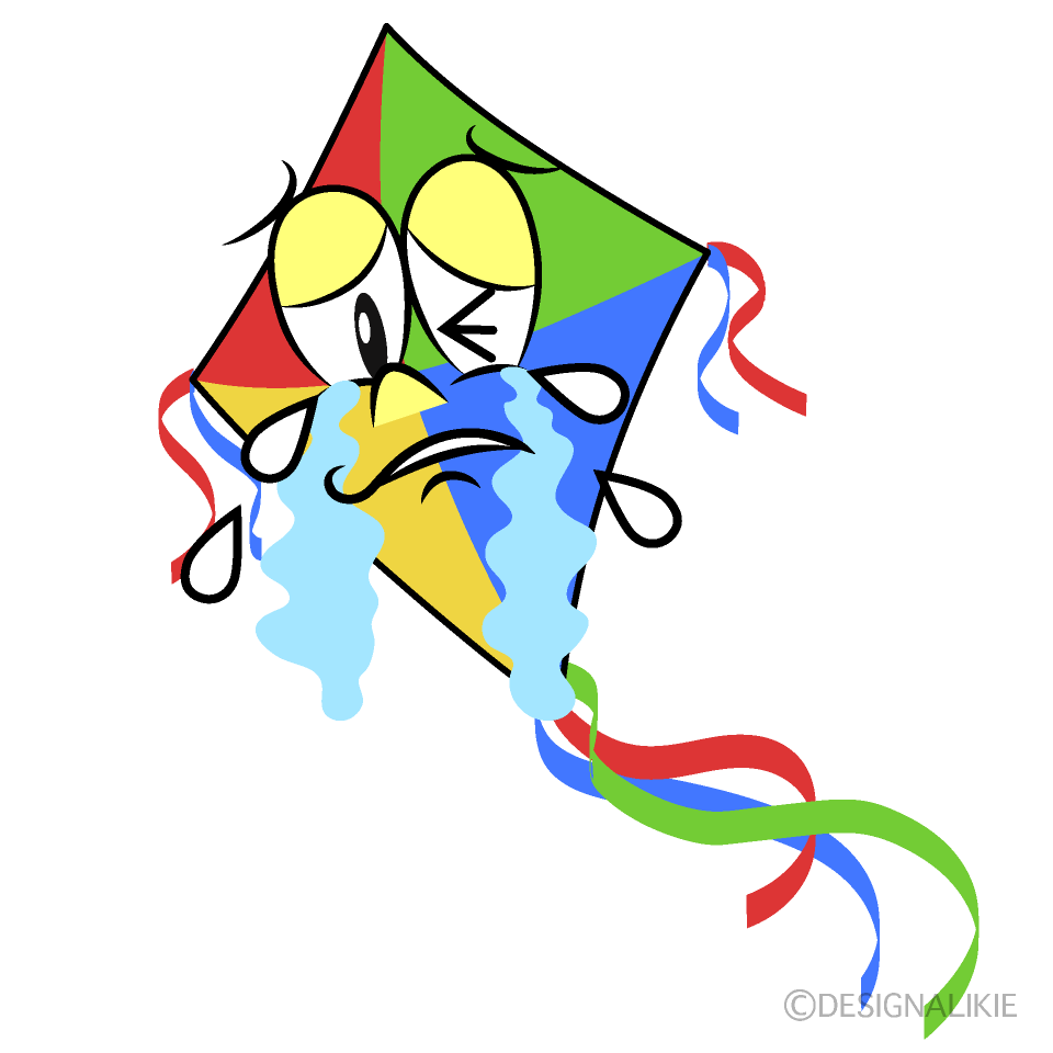 Crying Kite Cartoon Character Image