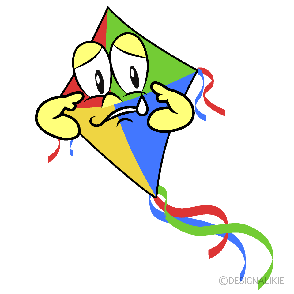 Sad Kite Cartoon Character Image