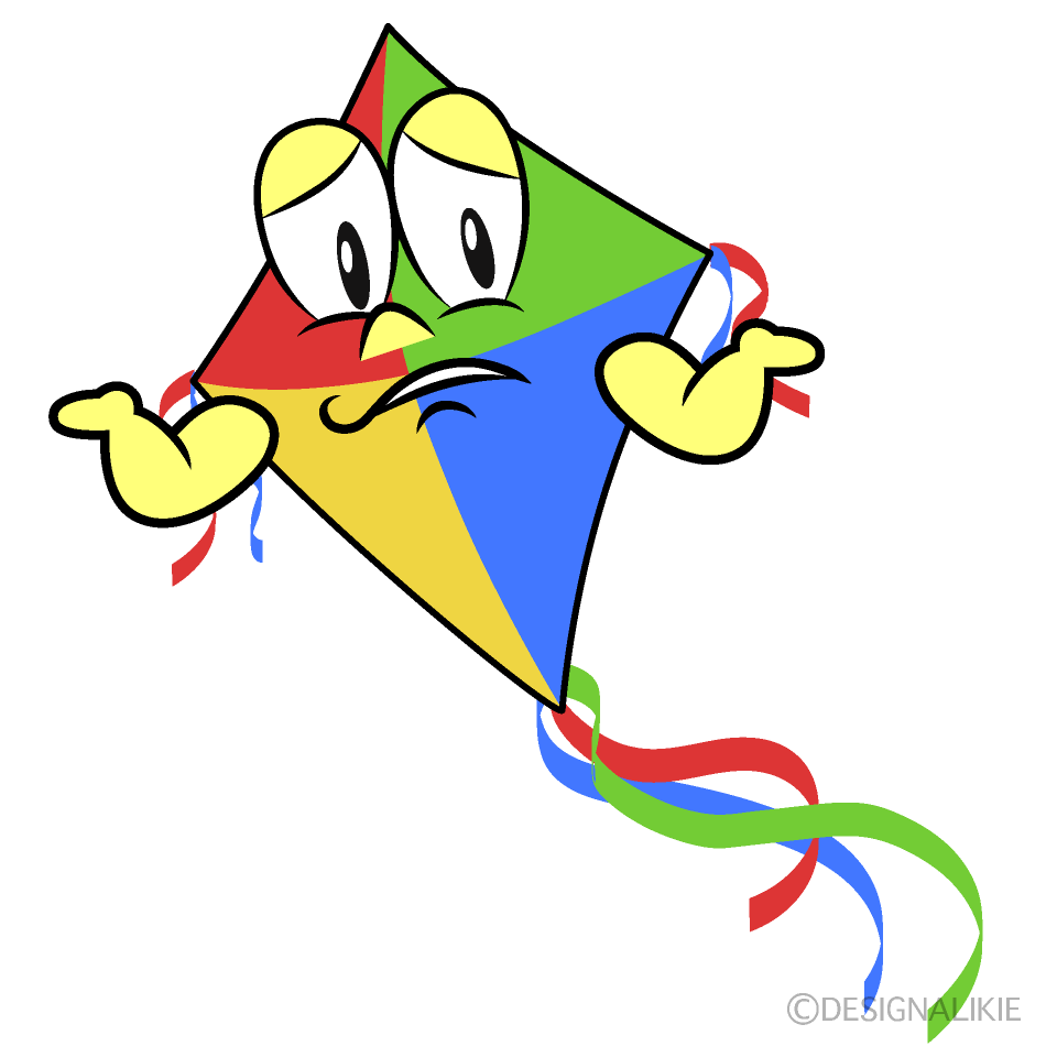 Troubled Kite Cartoon Character Image