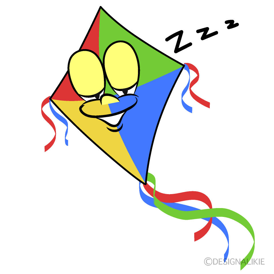 Sleeping Kite Cartoon Character Image