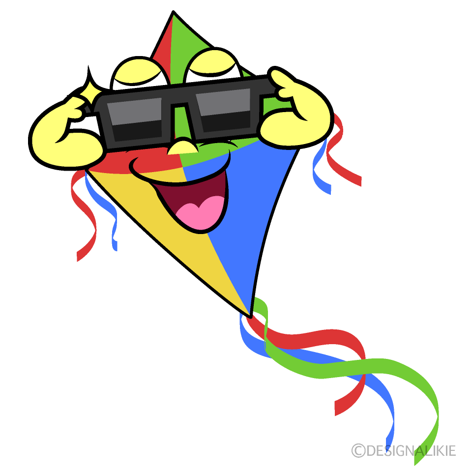 Cool Kite Cartoon Character Image