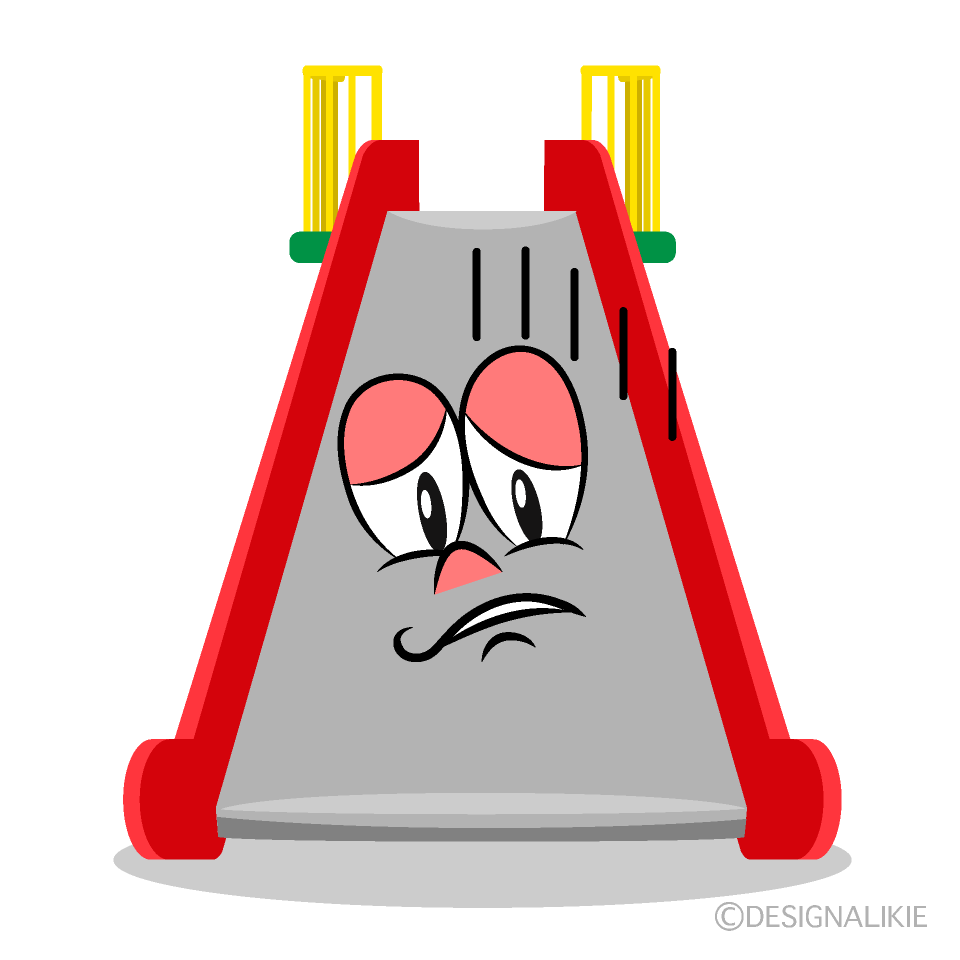 Depressed Slide Cartoon Character Image