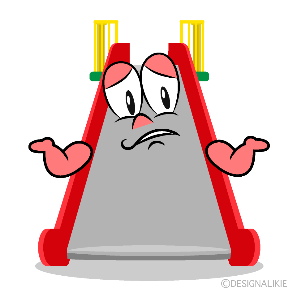 Troubled Slide Cartoon Character Image