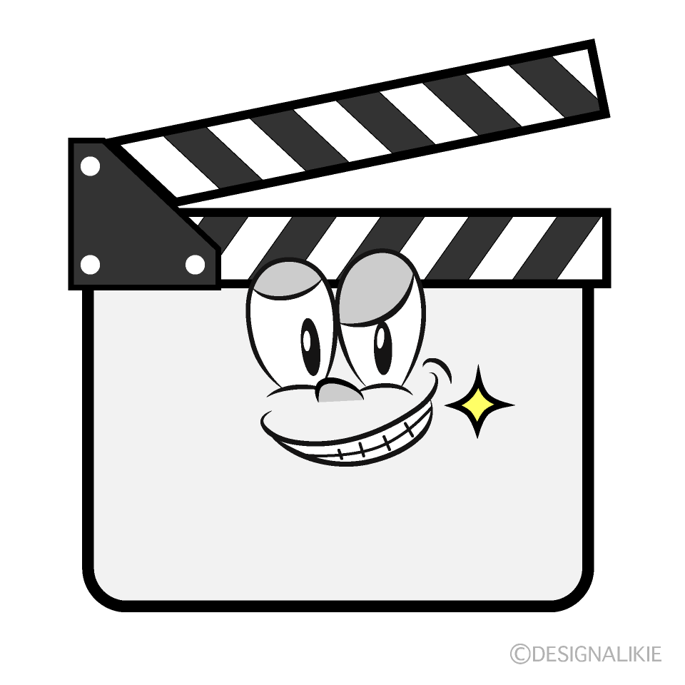 Grinning Clapperboard Cartoon Character Image