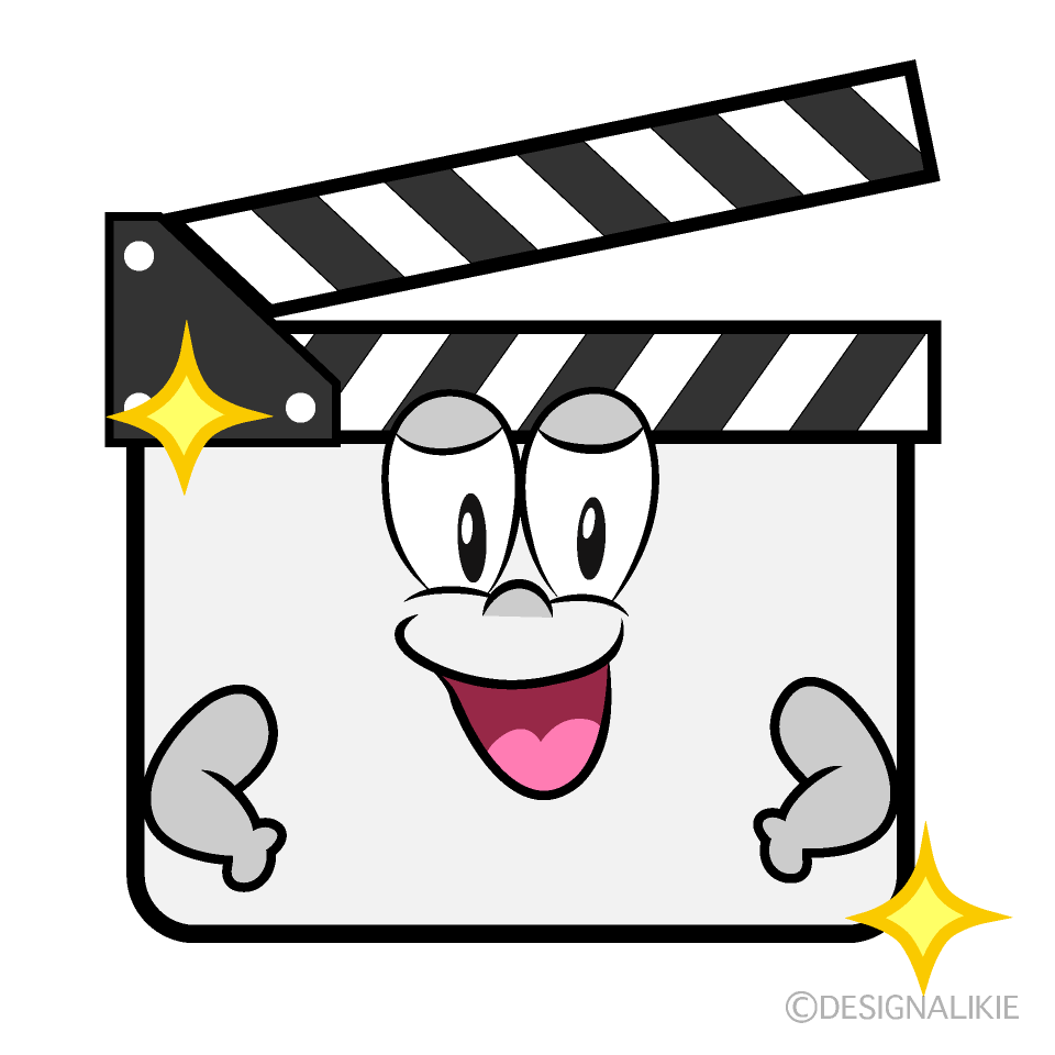 Glitter Clapperboard Cartoon Character Image