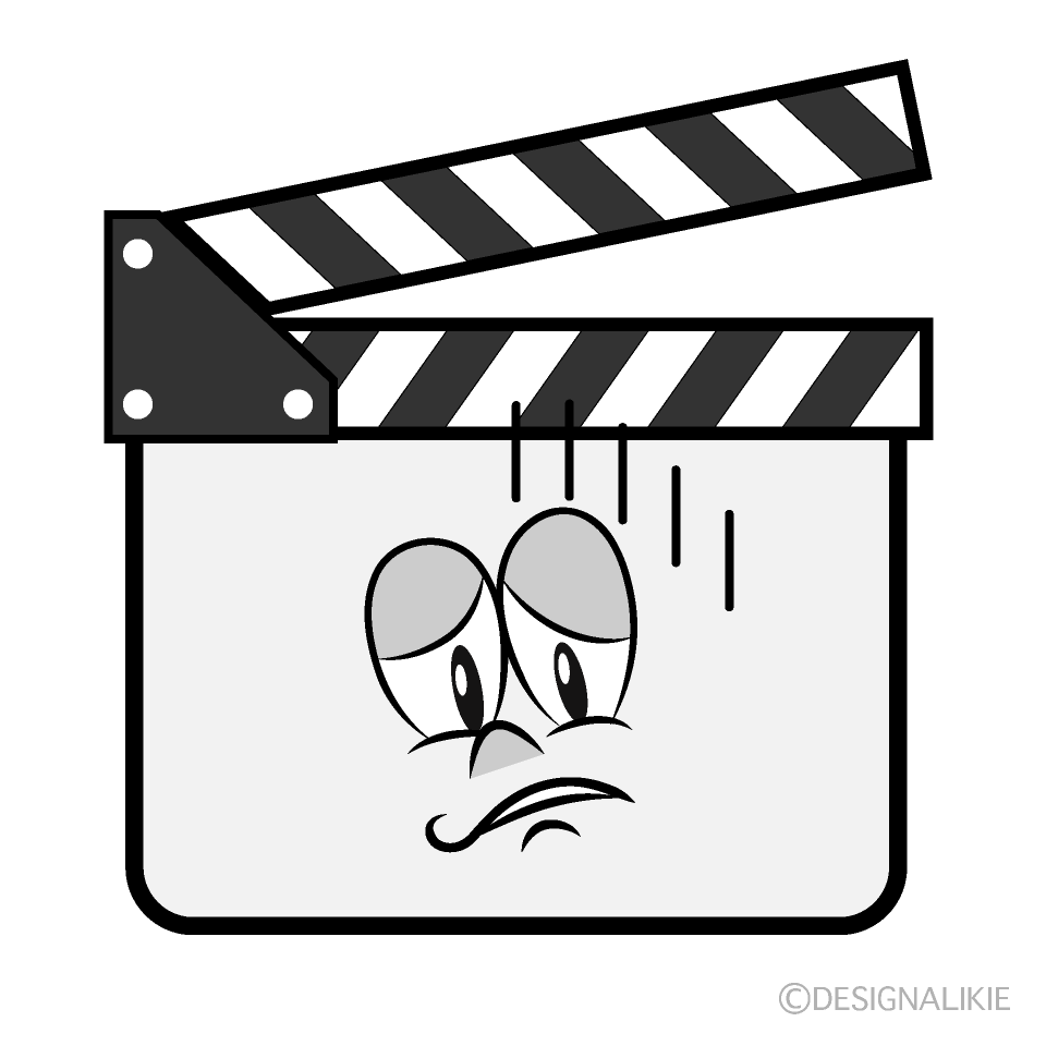 Depressed Clapperboard Cartoon Character Image