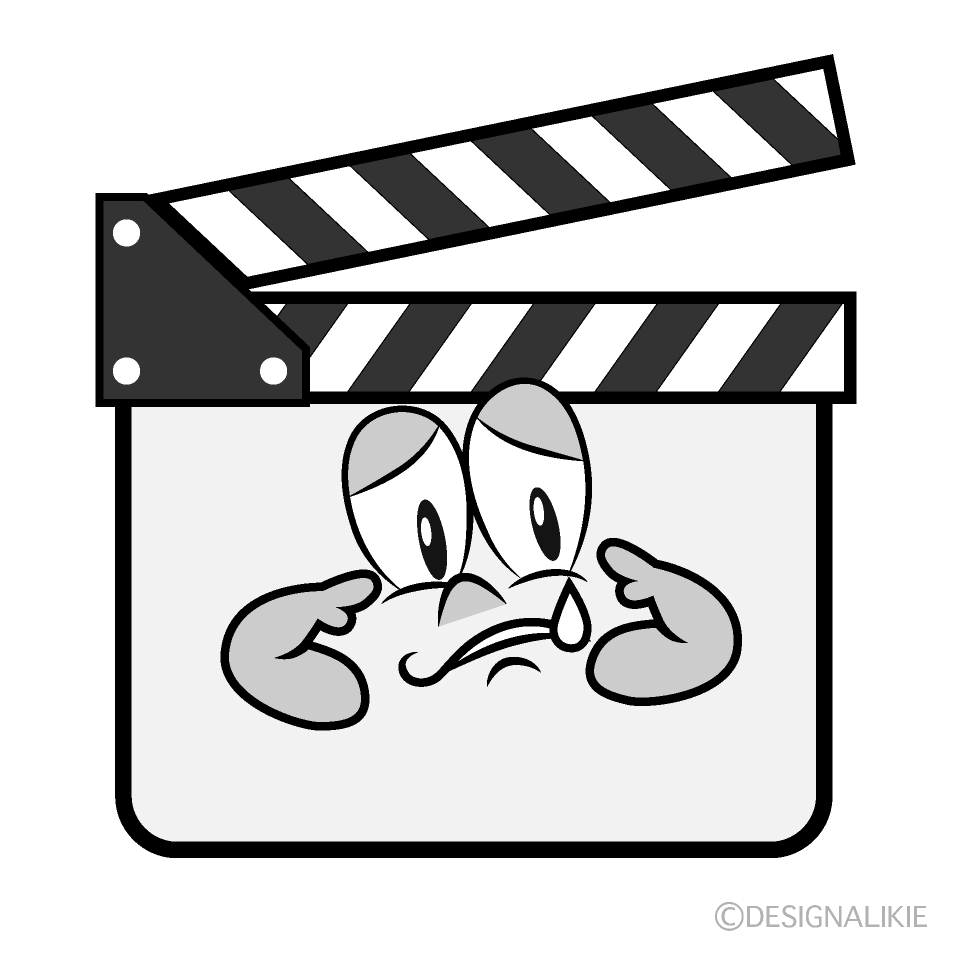 Sad Clapperboard Cartoon Character Image