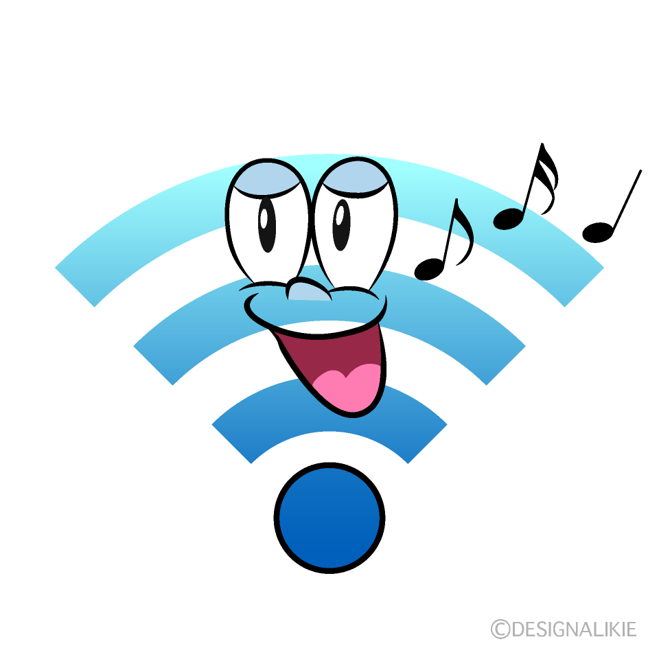 Singing Wi-Fi Cartoon Character Image