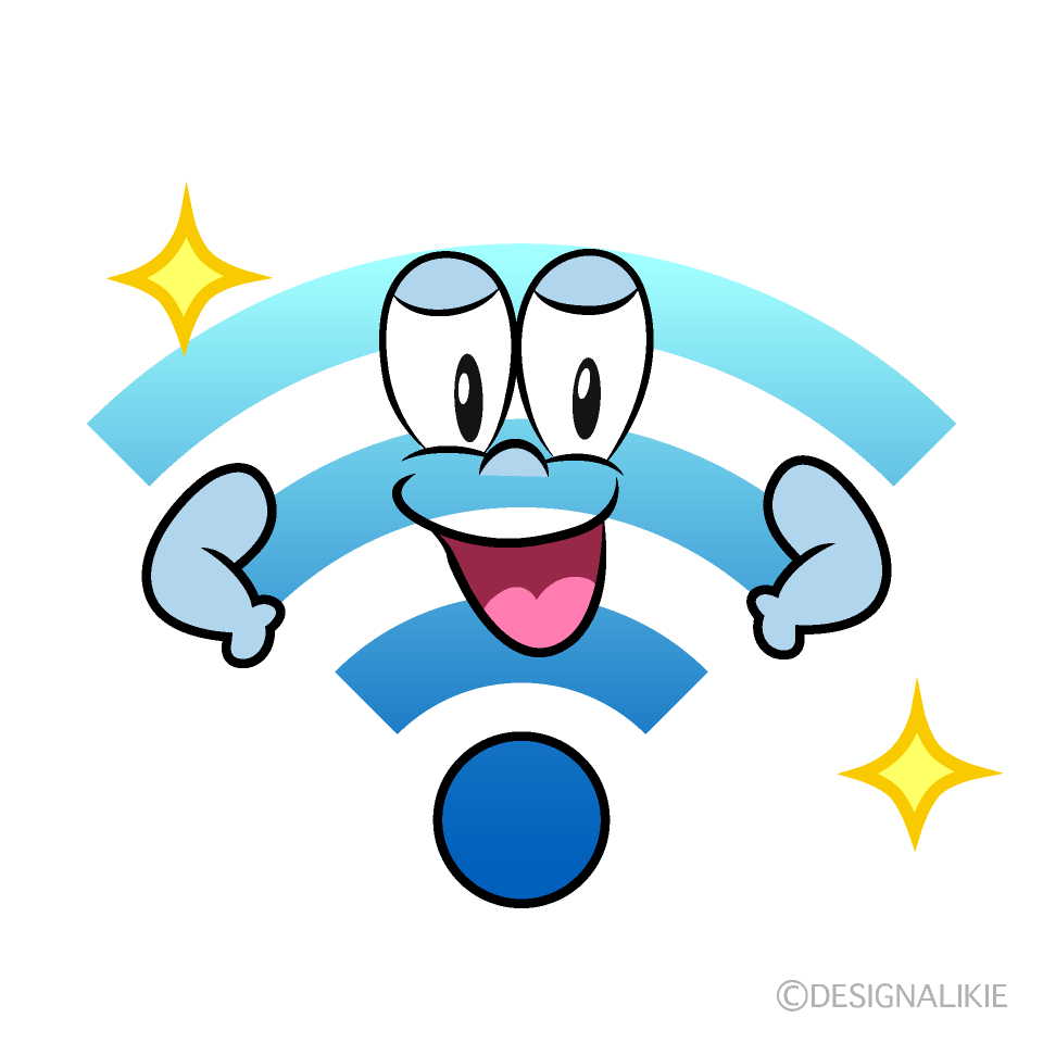 Glitter Wi-Fi Cartoon Character Image