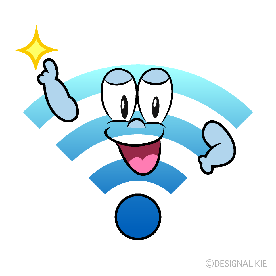 Posing Wi-Fi Cartoon Character Image