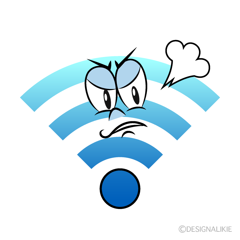 Angry Wi-Fi Cartoon Character Image