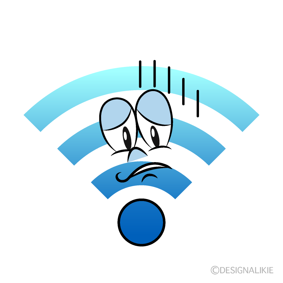 Depressed Wi-Fi Cartoon Character Image