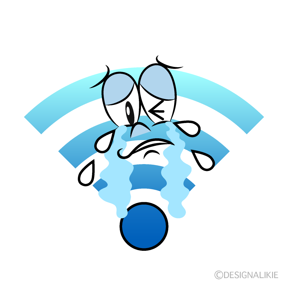 Crying Wi-Fi Cartoon Character Image