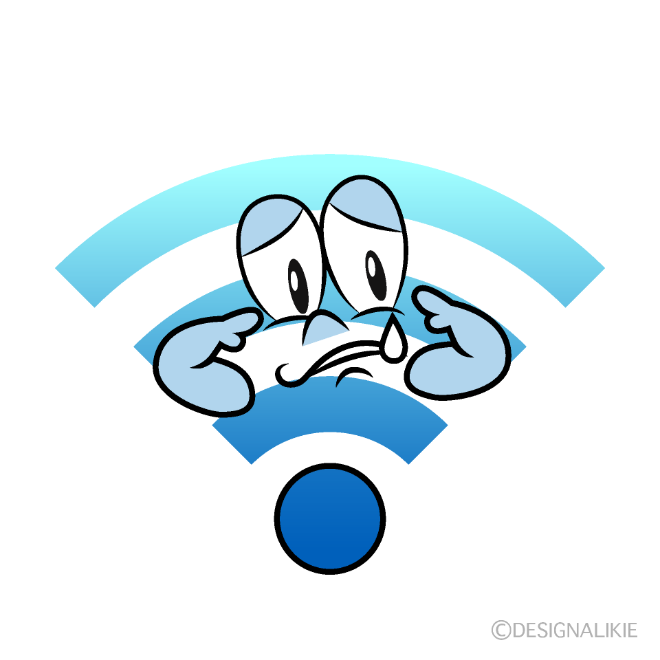 Sad Wi-Fi Cartoon Character Image