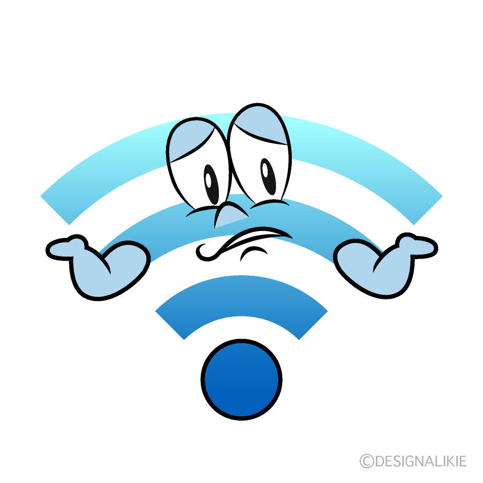 Troubled Wi-Fi Cartoon Character Image