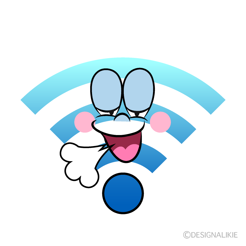 Relaxing Wi-Fi Cartoon Character Image