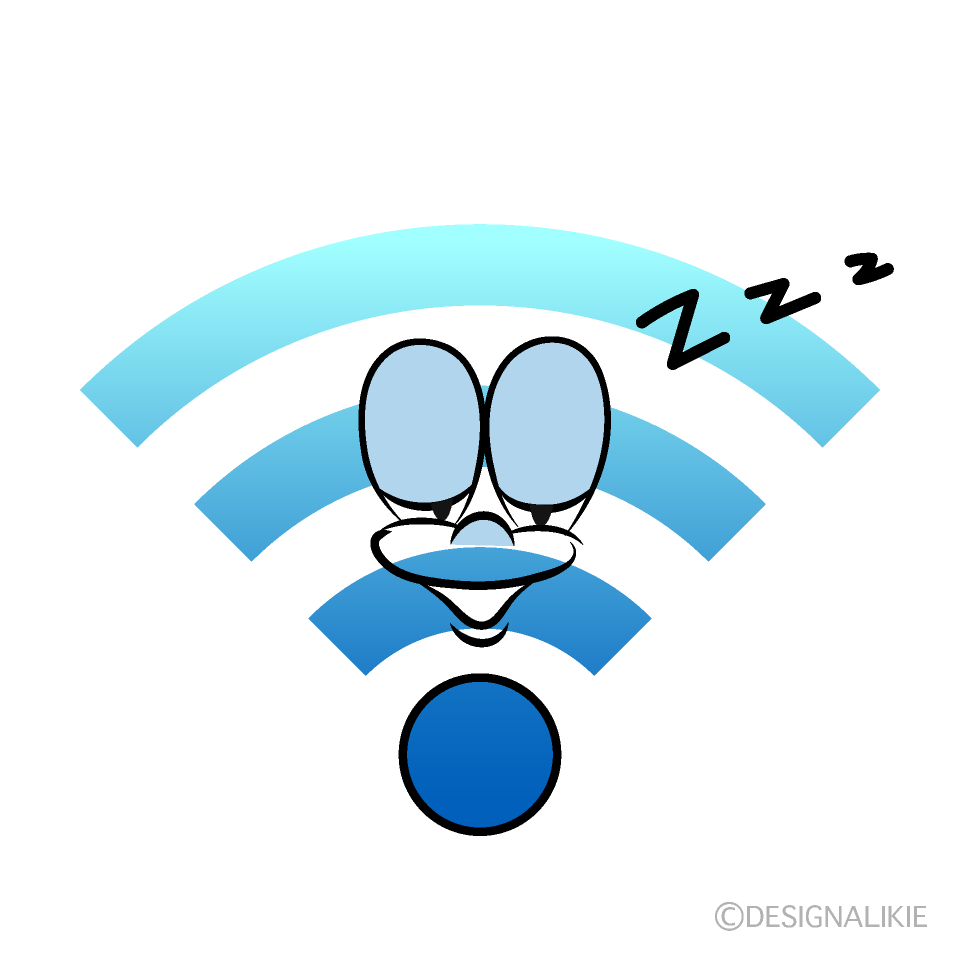 Sleeping Wi-Fi Cartoon Character Image