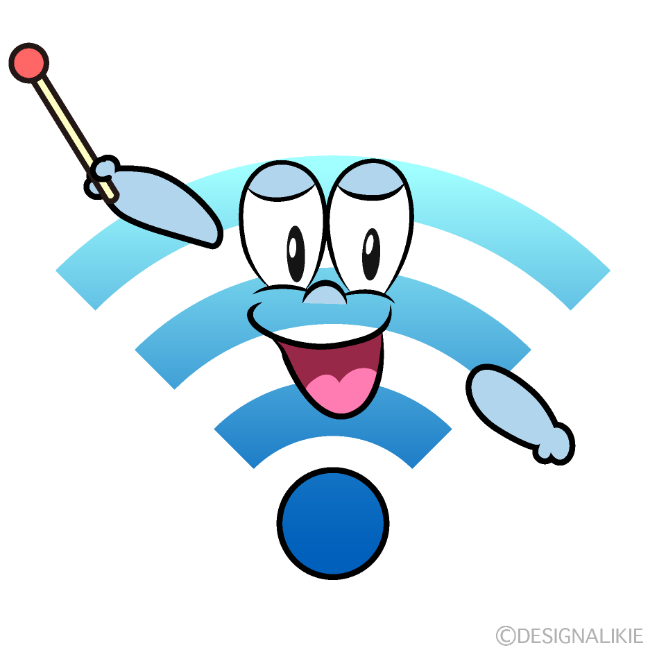 Speaking Wi-Fi Cartoon Character Image