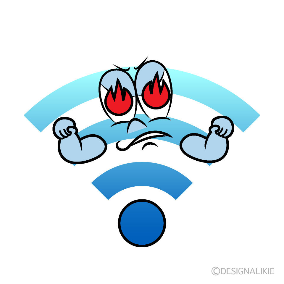 Enthusiasm Wi-Fi Cartoon Character Image