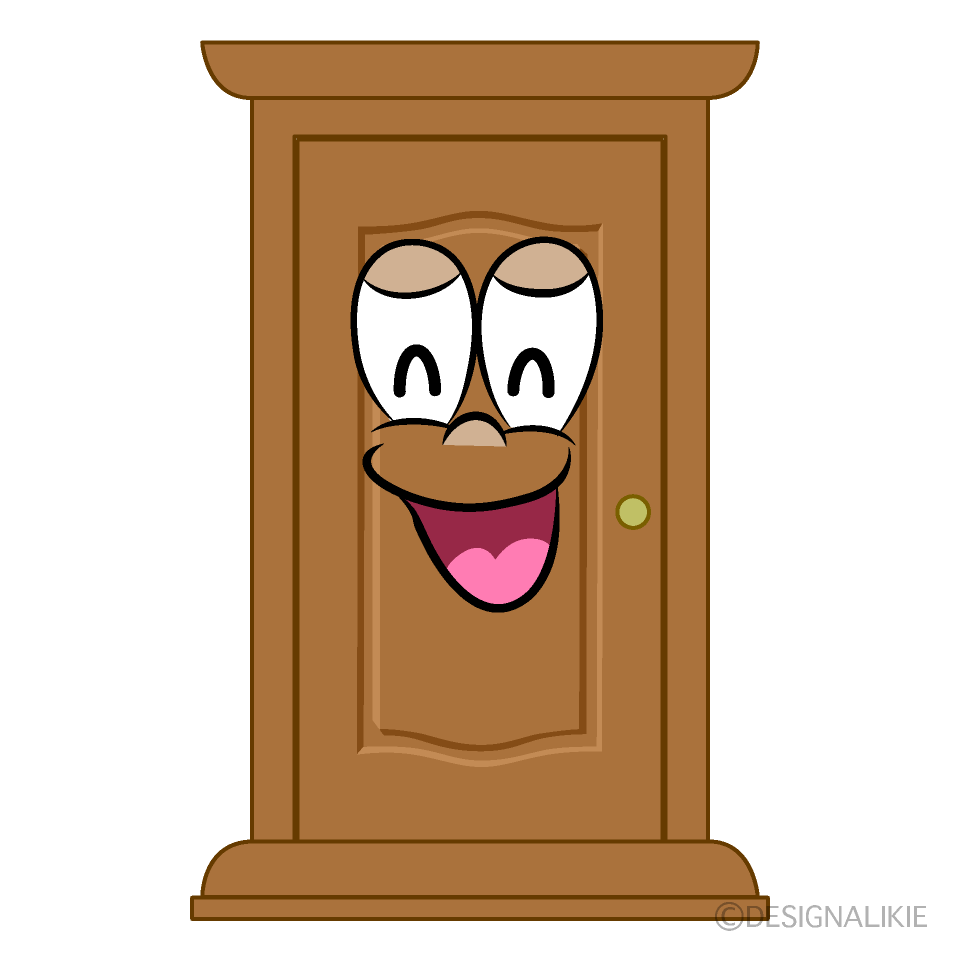 Smiling Door Cartoon Character Image