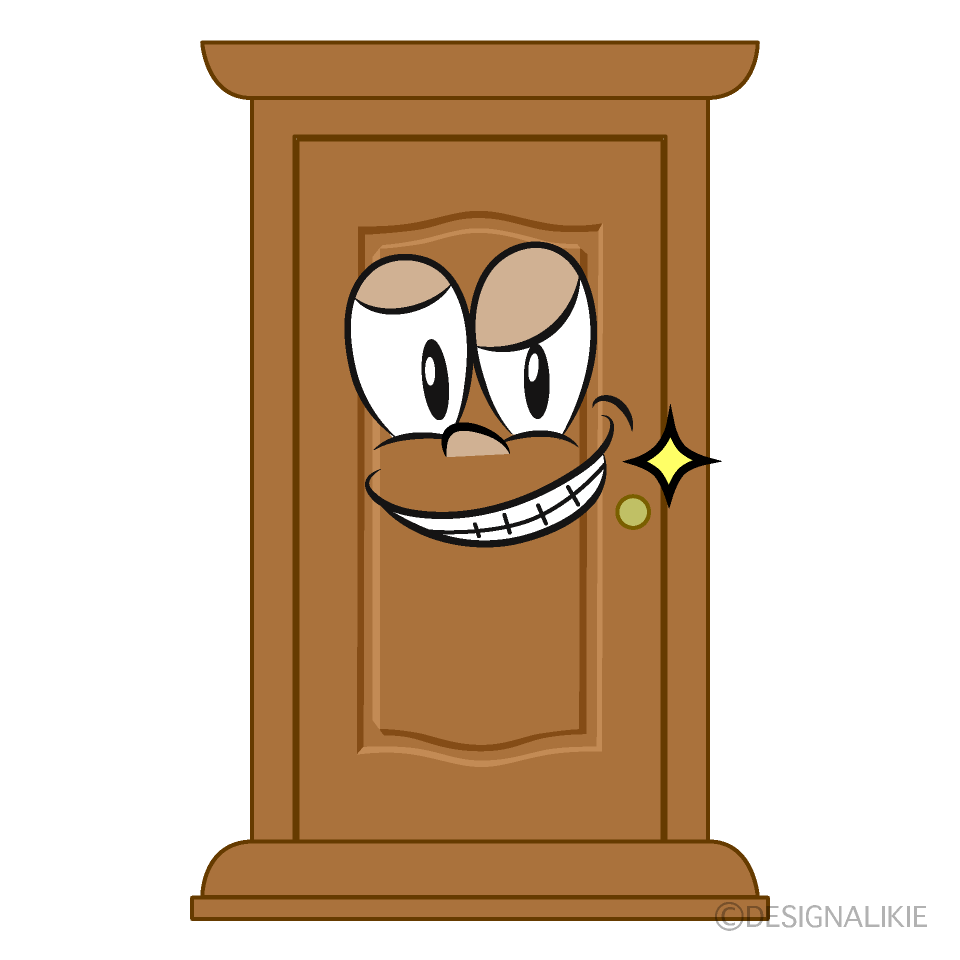 Grinning Door Cartoon Character Image