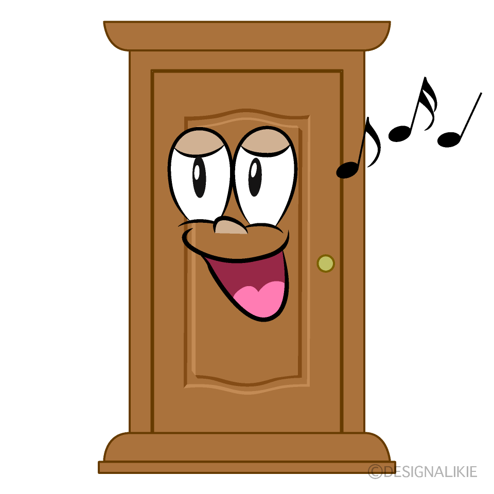 Singing Door Cartoon Character Image