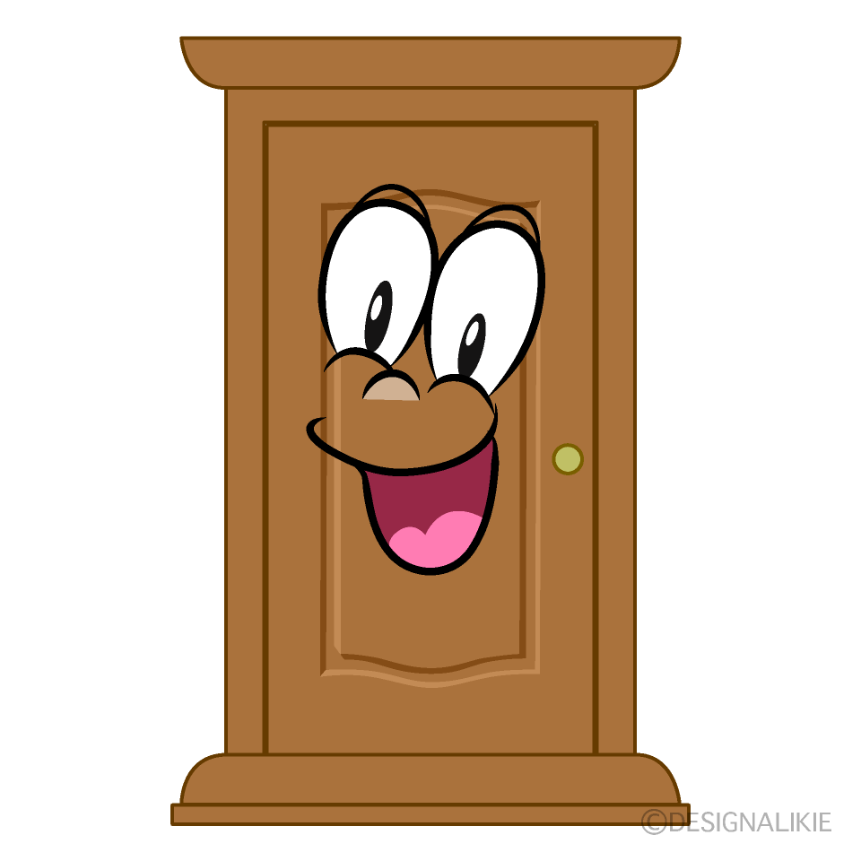 Surprising Door Cartoon Character Image