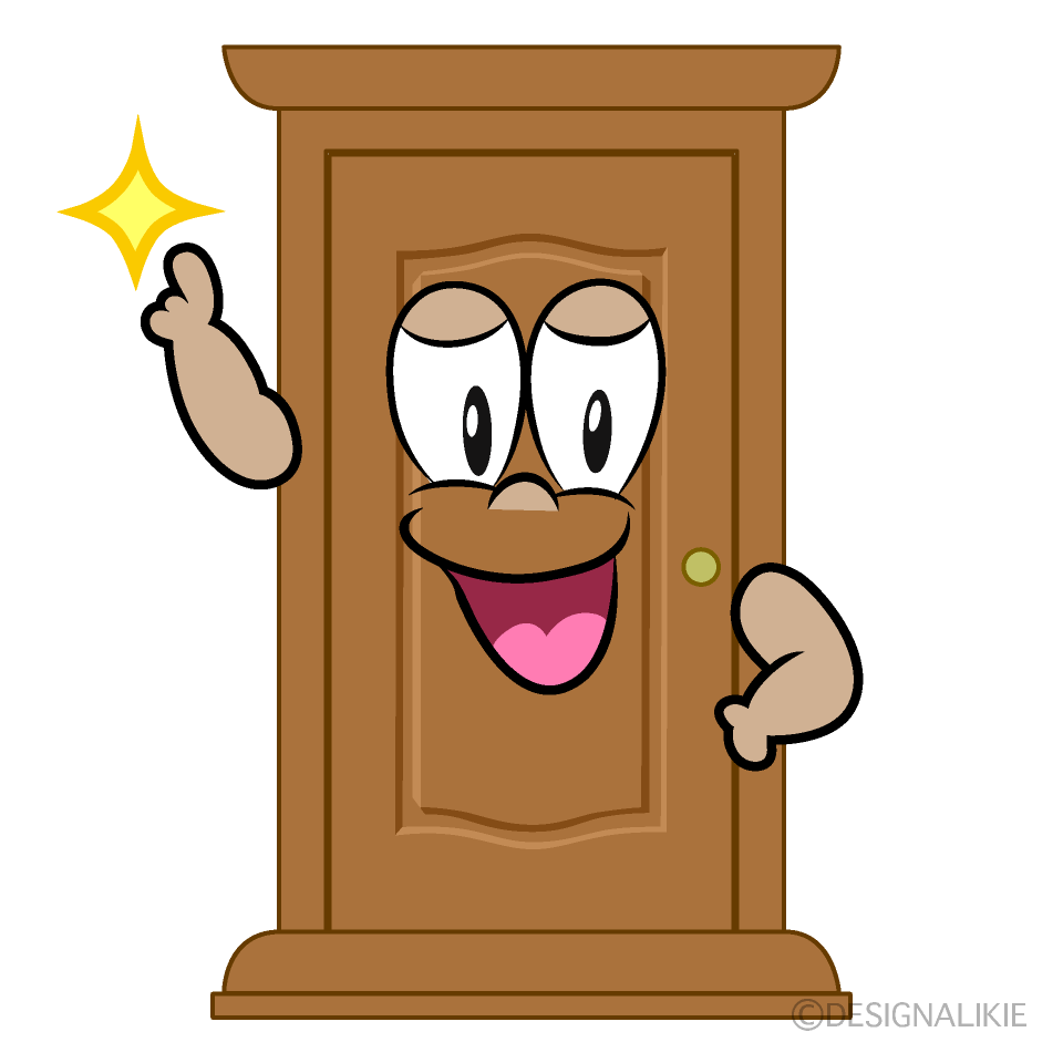 Posing Door Cartoon Character Image