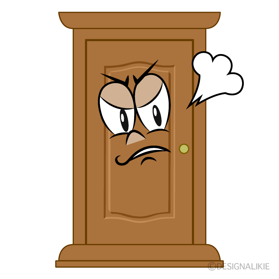 Angry Door Cartoon Character Image